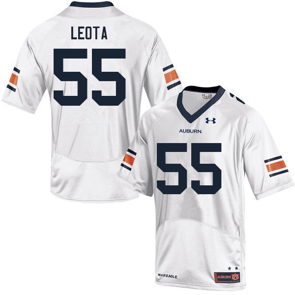 Auburn Tigers Men's Eku Leota #55 White Under Armour Stitched College 2021 NCAA Authentic Football Jersey KEZ1874LW